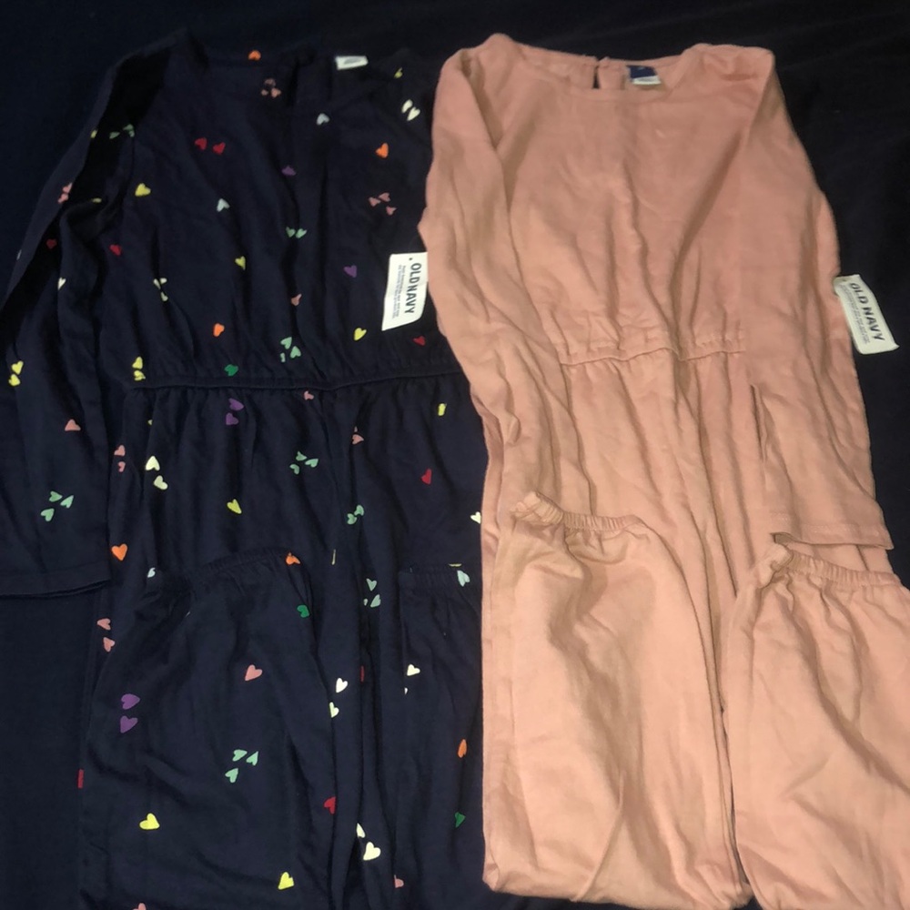Brand new two piece long romper set for toddler girl 5y 5t old navy brand heart